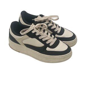 Zara Black White Platform Retro Sneakers Sz 39 Sz 8.5